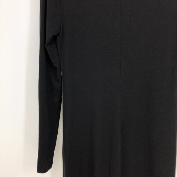 GAP Solid Black bodycon long sleeve scoop  neck dress XS - Picture 10 of 16